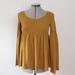 Anthropologie Sweaters | Anthropologie Knitted Knotted Smocked Babydoll Esme Bell Sleeve Sweater Sz Xs | Color: Brown/Gold | Size: Xs