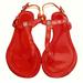 Coach Shoes | Coach Women’s Red T-Strap Signature Patent Red Thong Sandal 9.5 | Color: Red | Size: 9.5