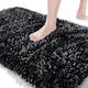 Yimobra Luxury Chenille Bath Rug, Extra Soft and Absorbent Shaggy Bathroom Mat, Machine Washable, Non-Slip Plush Rugs Carpet for Tub, Shower, and Bath Room, 81 x 51 cm, Black