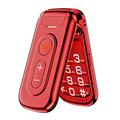 Guwet G936 Big Button Mobile Phone for Elderly, Senior Flip Phone with 2G GSM, SOS Function, 1400mAh Battery, Torch, FM Radio, Dual SIM, Red