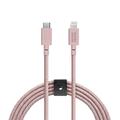 Native Union Belt Cable USB-C to Lightning - 3m (10ft) Ultra-Strong Reinforced Cable [MFi Certified] for iPhone 14, iPhone 14 Plus, iPhone 14 Pro, iPhone 14 Pro Max, iPhone 13 and earlier (Rose)