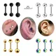 EyeblogRook-Boucles d'Oreilles Boule Noire Barbell Piercing d'Oreille Tragus Helix Bijoux de