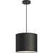 Latitude Run® 1 - Light Cylinder Cylinder Pendant Fabric in Black | 10 H x 12 W in | Wayfair 9EAC3991A6D5471285EB701604385BF3