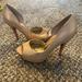 Jessica Simpson Shoes | Jessica Simpson Peach And Gold Peep Toe Pumps | Color: Gold | Size: 6