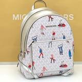 Michael Kors Bags | Michael Kors Jet Set Girls Adina Medium Backpack Mk Bright White Silver | Color: Silver/White | Size: Medium