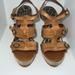 Jessica Simpson Shoes | Jessica Simpson Tan Leather Wedge Sandals Size 7.5 | Color: Tan | Size: 7.5