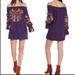 Free People Dresses | Free People Fleur Du Jour Embroidered Cotton Mini Dress | Color: Purple/Red | Size: L