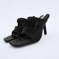 Zara Shoes | New With Tags Zara Heeled Neoprene Sandals | Color: Black | Size: 6.5