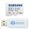 Samsung 512GB Micro SDXC EVO+ Plus Memory Card for Samsung Phone Works with Galaxy S20 Fan Edition 2022, A53 5G Phone (MB-MC512KA) Bundle with (1) Everything But Stromboli SD & MicroSD Card Reader