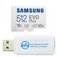 Samsung 512GB Micro SDXC EVO+ Plus Memory Card for Samsung Phone Works with Galaxy S20 Fan Edition 2022, A53 5G Phone (MB-MC512KA) Bundle with (1) Everything But Stromboli SD & MicroSD Card Reader