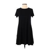 Old Navy Casual Dress - A-Line Crew Neck Short sleeves: Black Print Dresses - Women's Size Small Petite