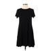 Old Navy Casual Dress - A-Line Crew Neck Short sleeves: Black Print Dresses - Women's Size Small Petite