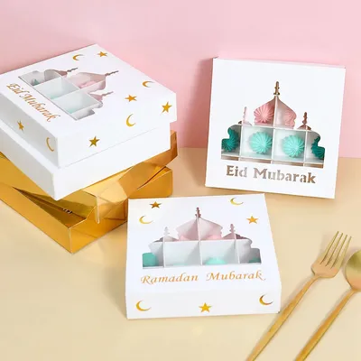 Sacs de boîtes à gâteaux et bonbons Eid Mubarak coffrets cadeaux Ramadan Kareem fête musulmane