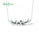 SANTUZZA-Collier en Argent Sterling 925 Pur pour Femme Spinelle Bleue Fleurs Blanches CZ Bijoux