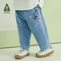 Amla-Jeans bébé fille pantalon en denim doux droit décontracté mode printemps bleu mignon