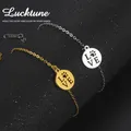 Lucktune-Bracelet pendentif rond patte de chat d’amour pour femme Bracelet pendentif empreinte