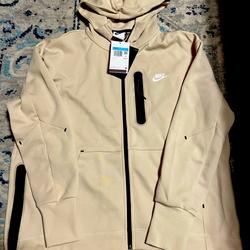 Nike Jackets & Coats | Brand New With Tags Woman’s Nike Tech Fleece Jacket Size Medium | Color: Tan | Size: M