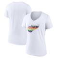 Women's Fanatics Branded White Detroit Red Wings Team Pride Logo V-Neck T-Shirt