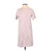 H&M Casual Dress - Shift: Pink Solid Dresses - Women's Size Small