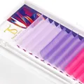 Faux-cils individuels de couleur rose/bleu/violet/vert Extension toutes tailles 0.07mm C/D