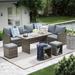 Red Barrel Studio® Binpal Wicker 9 - Person Outdoor Seating Group w/ Cushions Synthetic Wicker/All - Weather Wicker/Wicker/Rattan | Wayfair