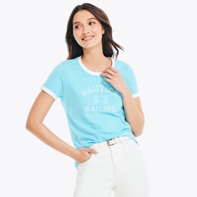 Nautica Women's Sustainably Crafted Nautica Sports Graphic T-Shirt Ballard Blue, XL