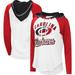 Women's G-III Sports by Carl Banks White/Heather Red Carolina Hurricanes MVP Raglan Lightweight Hooded T-Shirt