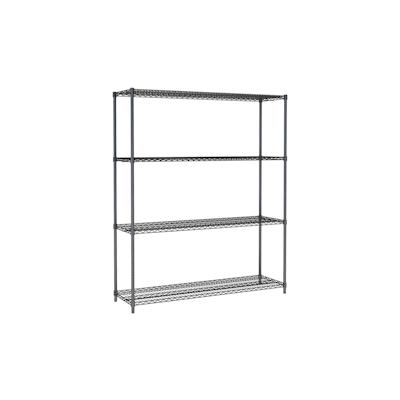 Chefgastro Gitterbodenregal mit 4 Fachböden | HxBxT 180x150x45cm | Fachlast 250kg | Schwarz Image