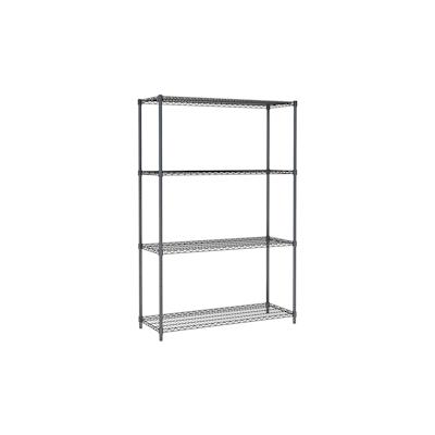 Chefgastro Gitterbodenregal mit 4 Fachböden | HxBxT 180x120x45cm | Fachlast 250kg | Schwarz Image