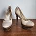 Jessica Simpson Shoes | Jessica Simpsom Platform Stripe Heel | Color: Brown/Gray | Size: 8.5