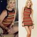 Free People Dresses | Free People New Romantic Beaded Boho Striped Dress Euc | Color: Black/Orange | Size: 6