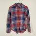 American Eagle Outfitters Tops | American Eagle Plaid Boyfriend Fit Flannel | Color: Blue/Red | Size: Xs