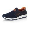 Slip-On Sneaker RIEKER, Herren, Gr. 47, blau, Textil, Lederimitat, sportlich, Schuhe, Casual Slipper, Freizeitschuh, Schlupfschuh mit Kontrastnaht, Topseller