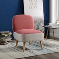 Fauteuil scandinave en tissu bicolore