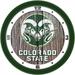 Colorado State Rams 11.5'' Suntime Premium Glass Face Weathered Wood Wall Clock