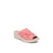 Wide Width Women's Smile Sandals by BZees in Pink Cheetah Fabric (Size 8 W)