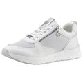 Plateausneaker TAMARIS "Almina" Gr. 40, silberfarben (weiß, silberfarben) Damen Schuhe Modernsneaker Sneaker low Plateau Schnürschuhe