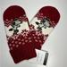 Coach Accessories | Coach X Peanuts Snoopy 100% Wool Burgundy Snowflakes Winter Mitten New Nwt | Color: Red | Size: Os