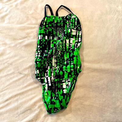 Adidas Swim | Bnwt Adidas Ab Vortex Back 1-Pc Swim Womens 26 | Color: Black/Green | Size: Chest Size 26