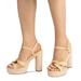 Coach Shoes | Coach Talina Natural Platform Espadrille Raffia Sandals Shoes Pumps Multi Size | Color: Cream/Tan | Size: Various