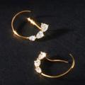 Anthropologie Jewelry | Anthropologie 14 K Gold Half Moon Crystal Earring | Color: Gold | Size: 0.9”