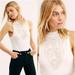 Free People Tops | Free People On Point Ribbed Bodysuit Top | Color: White | Size: Xs