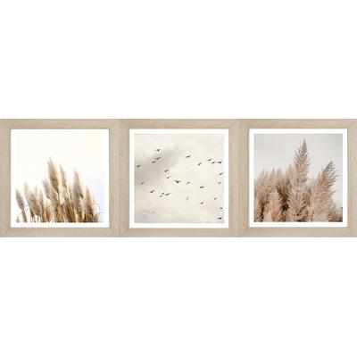 Bild mit Rahmen BÖNNINGHOFF, beige (farbe rahmen: holz, farbe bild(er): beige, weiß, braun), B:23cm H:23cm T:2,1cm, Papier, Bilder, BxH: 23x23 cm Image