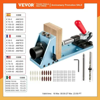 VEVOR-Kit de Gabarit de Trou de Poche en Aluminium Amélioré Réglable Menuiserie de Charpentier