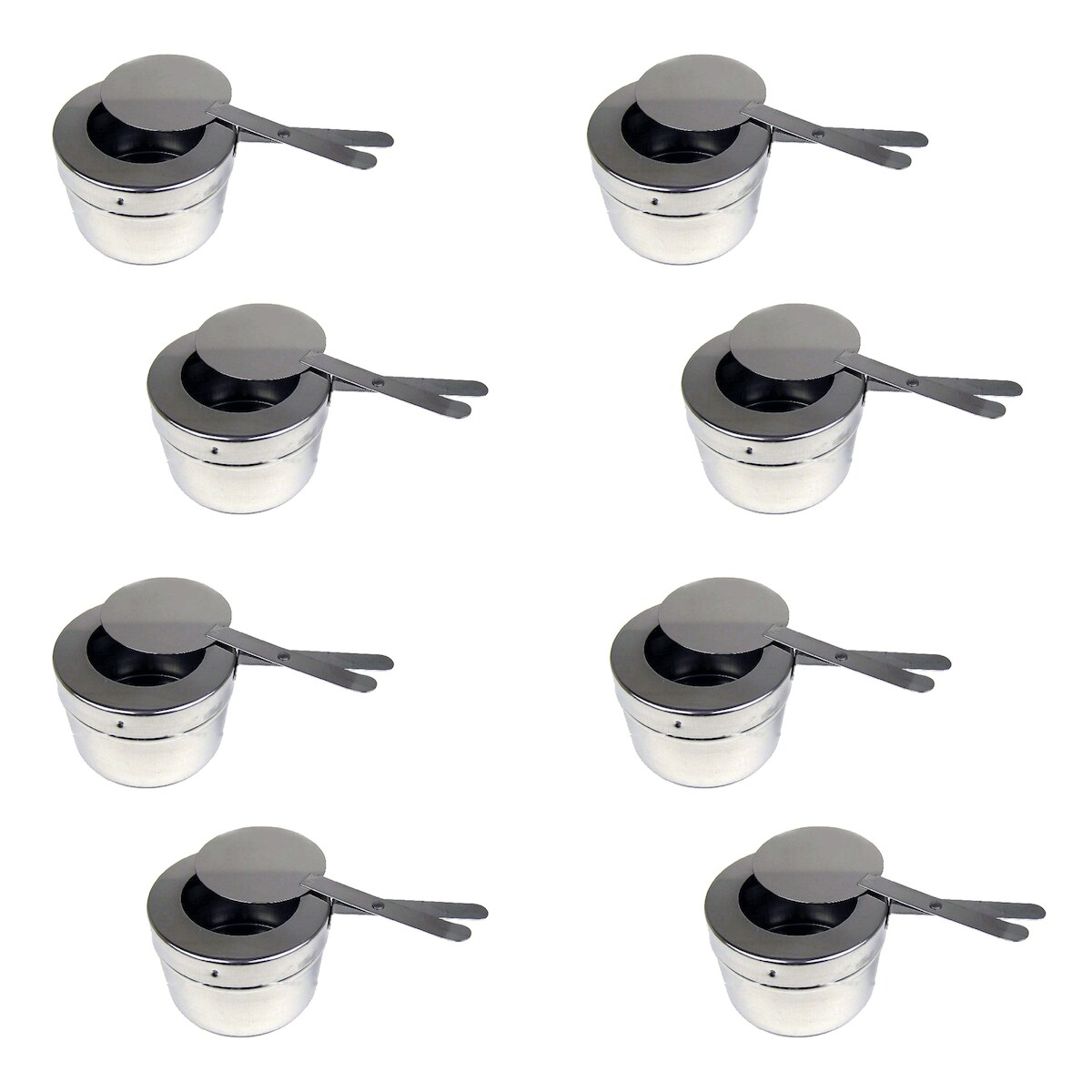 Airbrush-City 8x Edelstahl Brennpastebehälter Brennpaste Behälter mit Deckel für Chafing Dish Image