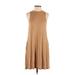 Shein Casual Dress - A-Line: Brown Solid Dresses - Women's Size X-Small
