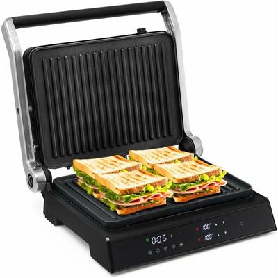 Costway - Grill Multifonction Electrique 1200W Tactile Intelligent Ouverture à 180°, Minuterie 4H,