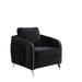 Leah 32 Inch Modern Accent Armchair, Vertical Quilted Design, Black Velvet