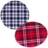 Certified International Patriotic Plaid Melamine 2 Piece Platter Set - 18" x 13.5"