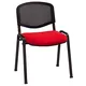 Lot de 4 - Chaise de réunion et visiteur First Maille filet Noir assise rouge - Pieds noir
